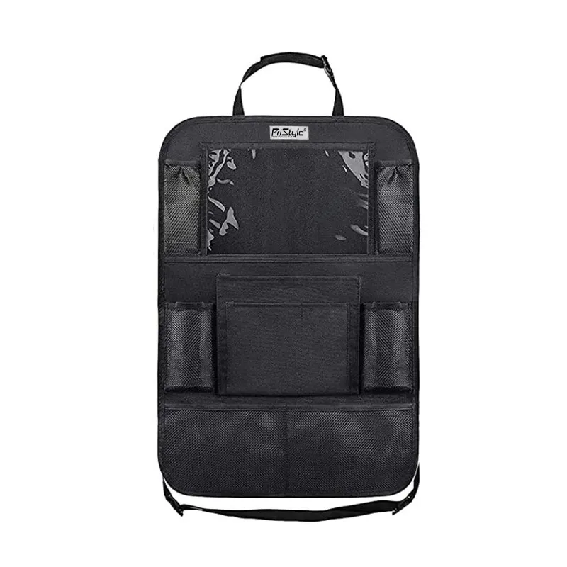 Organizator de Montat pe Scaun Auto, Pentru Sortare Lucruri si Protejare Tapiterie, Compatibil cu Orice Masina, Suport de Tableta si Sticle Inclus, Negru, PriStyle®