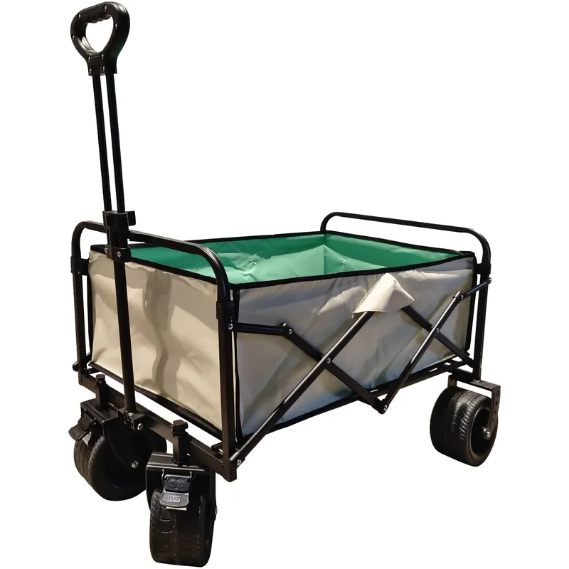 Carucior camping cu masuta Kring, 89x53x95 cm, forest green