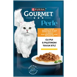 Hrana umeda pentru pisici, mini fileuri cu pui in sos 85g