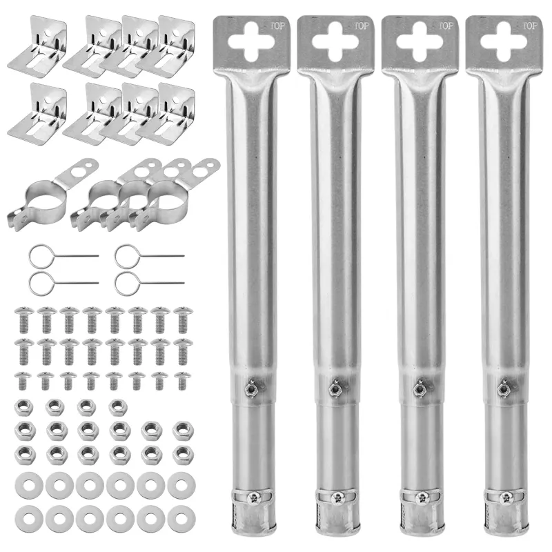 Set de 72 accesorii pentru gratar, Taipintee, tub telescopic, ajustabil, inox, argintiu