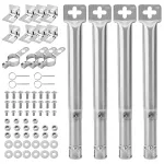 Set de 72 accesorii pentru gratar, Taipintee, tub telescopic, ajustabil, inox, argintiu