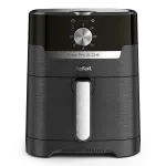 Friteuza cu aer cald Tefal Easy Fry & Grill air fryer EY501815, 1400W, capacitate 4.2L, functie grill, 8 programe, temperatura ajustabila 80 - 200°C, tehnologie Extra-Crisp, invelis antiaderent, oprire automata, negru/argintiu