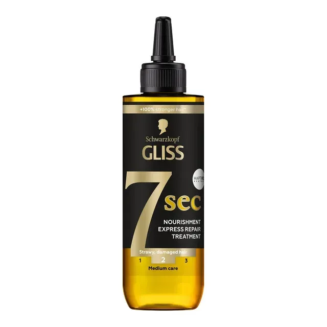 Tratament pentru par uscat, lipsit de stralucire Gliss 7SEC Oil Nutritive, 200 ml