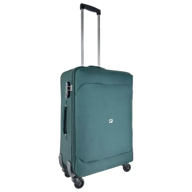 Troler Airport Easy Sky, 42 x 65 x 22 cm, marime M, culoare verde inchis