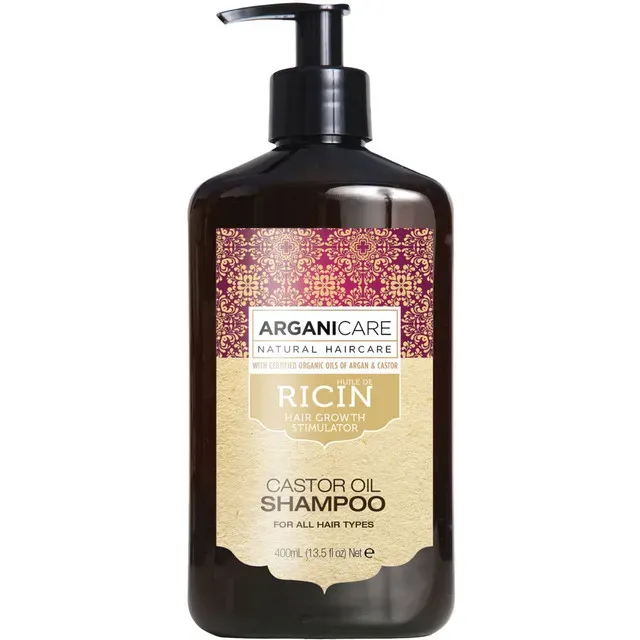 Sampon cu ulei de ricin pentru stimularea cresterii parului Arganicare Castor Oil, 400 ml