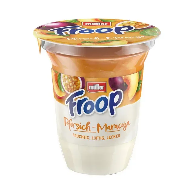 Iaurt cu piersici si maracuya Muller Froop, 150 g