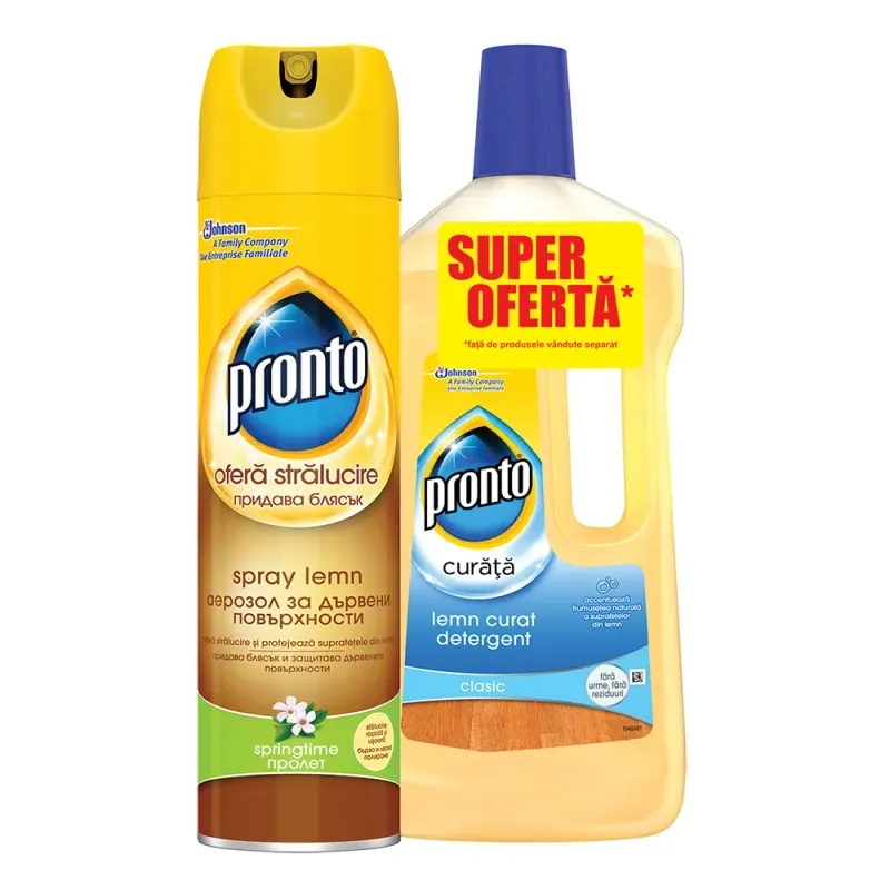 Spray pentru lemn Pronto Springtime + solutie pentru lemn Pronto