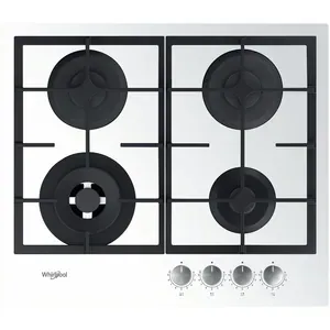 Plita incorporabila WHIRLPOOL GOFL 629/WH, Gaz, 4 arzatoare, Wok, alb