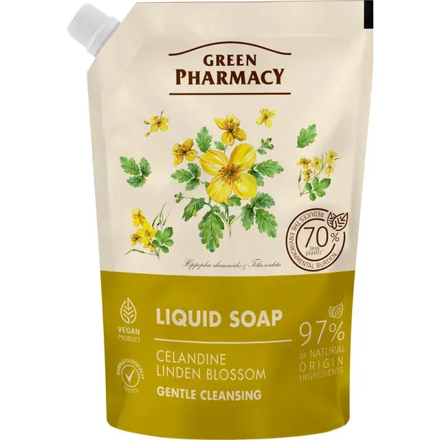Rezerva sapun lichid Green Pharmacy Rostopasca si flori de tei, 460 ml