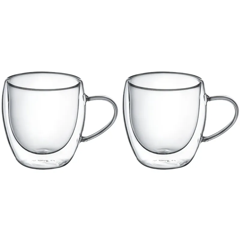 Set cani Ambition Doble, 2 bucati, sticla termorezistenta, 250 ml