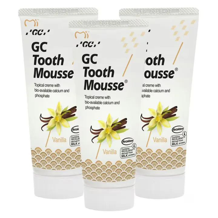 Set 3 pasta de dinti GC, Tooth Mousse, Vanilie, 35 ml