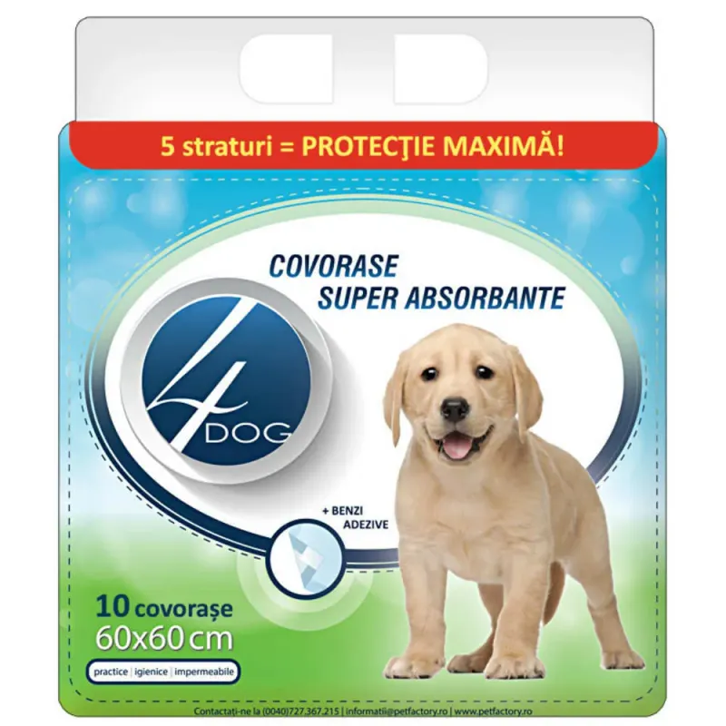 Covoras absorbant Pet Pad 4Dog, 10 bucati