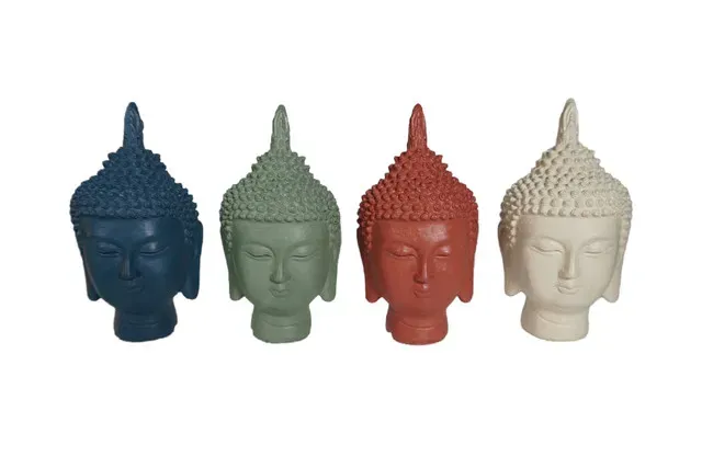 Decoratiune fata Buddha din polirasina H15 cm, modele asortate