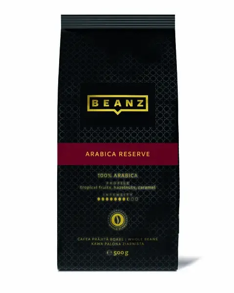 Beanz Arabica Reserve, Cafea Boabe, 500G