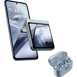 Telefon MOTOROLA Razr 60 5G, 256GB, 8GB RAM, Dual SIM, Ice Melt + Casti Motorola Buds Loop, Swarovski