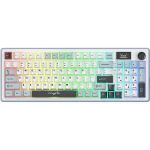 Tastatura Gaming Wireless mecanica MYRIA MG7544, Bluetooth, USB, Layout US, alb