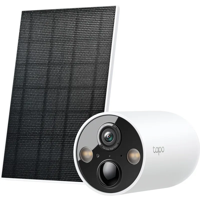 Kit camera IP Wireless exterior TP-LINK Tapo TC85, 4MP, 1440 p, IP65, IR, Night Vision, alb
