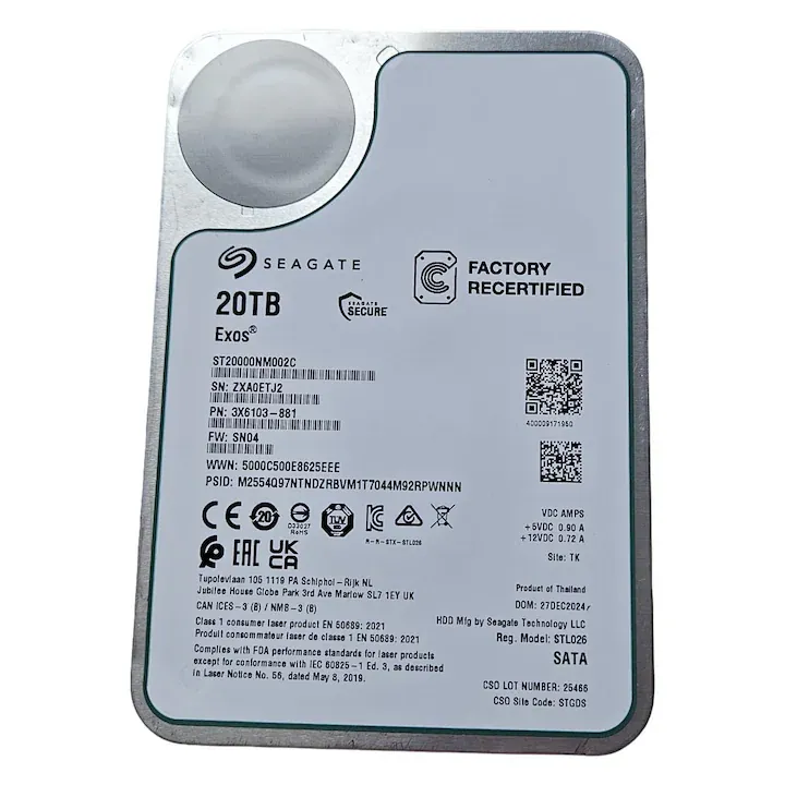 HDD 3, '5 SATA 3 Seagate Exos 20TB 7200 RPM