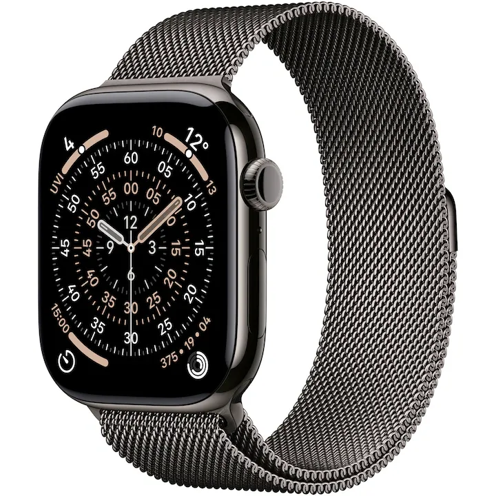 Apple Watch 11 GPS + Cellular, Carcasa Slate Titanium 46mm, Slate Milanese Loop - M/L