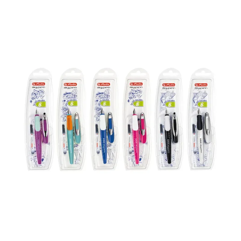 Stilou Herlitz My.Pen, ergonomic pentru stangaci, 1 patron cerneala inclus, diverse culori