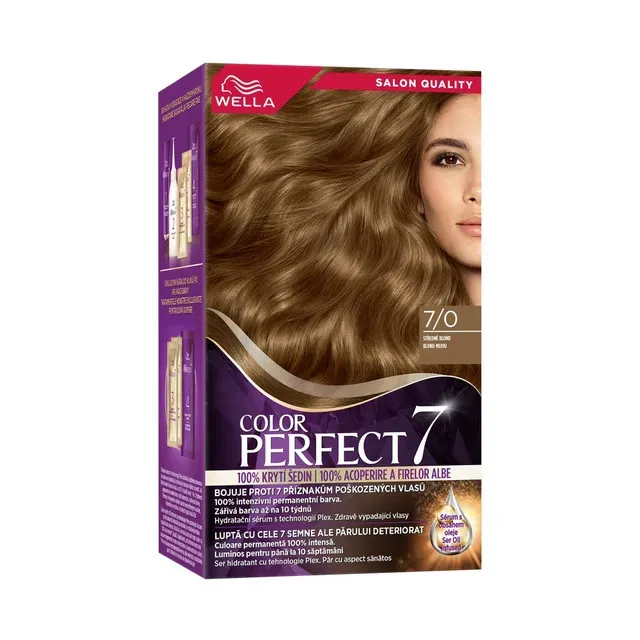 Vopsea de par permanenta Wella Color Perfect 7/0 Blond Mediu, 135 ml