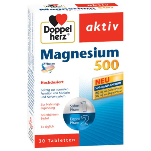 Supliment alimentar DOPPELHERZ AKTIV MAGNEZIU 500MG, 30 tablete