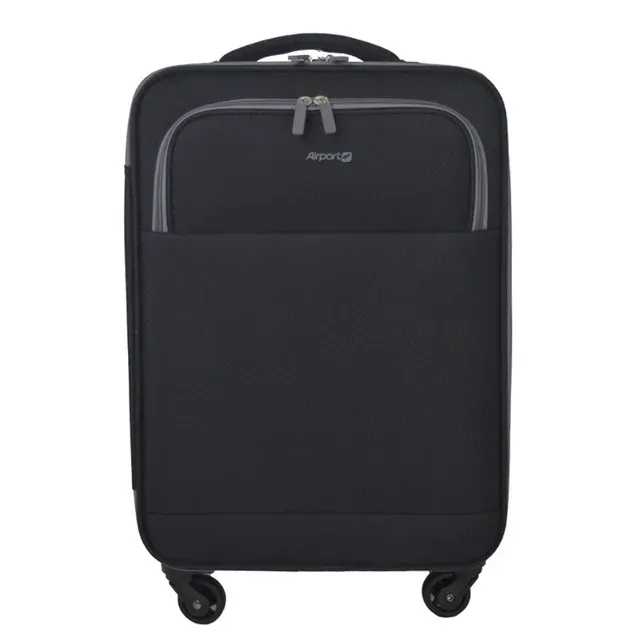 Troler Airport Air Soft, 4 roti, 35 x 55 x 20 cm, negru