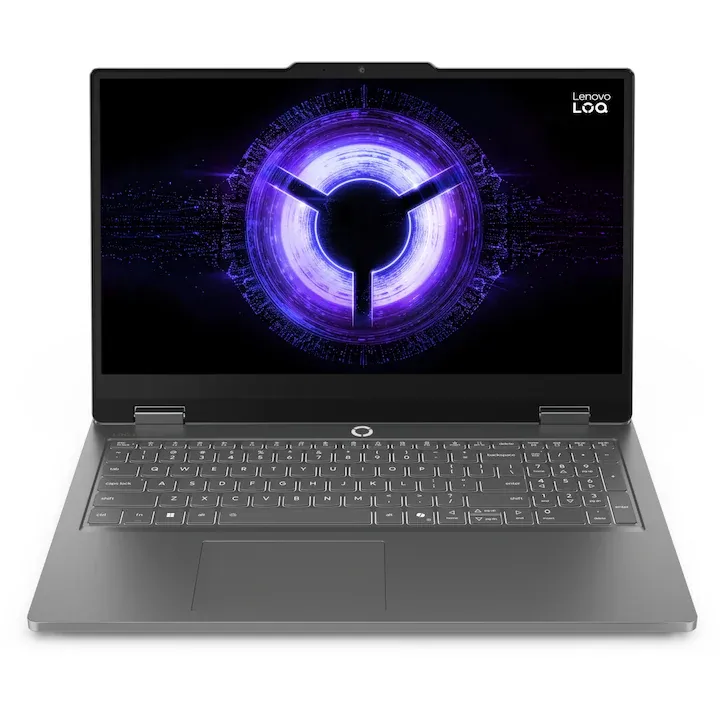 Lenovo LOQ Essential 15IRX11 Gaming 15.6 inch, Intel Core i5-13450HX pana la 4.6 GHz, 16GB RAM, 1TB SSD, NVIDIA GeForce RTX 5050 8GB, Fara sistem de operare, Luna Grey