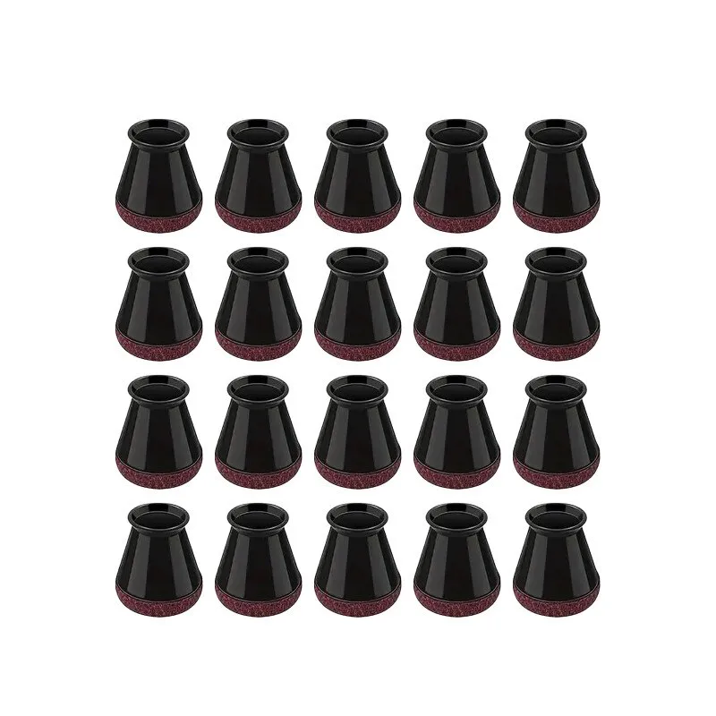 Set 20 protecții picioare scaun NEXTLY, anti-zgarieturi, anti-zgomot, negru-visiniu, S, 3x2.8cm