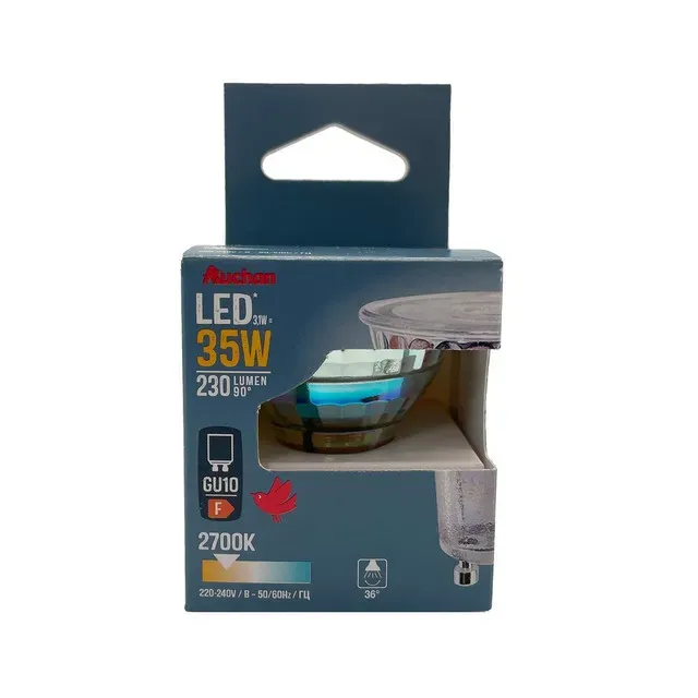 Bec LED Auchan, GU 10, 3.1 / 35 W, lumina calda