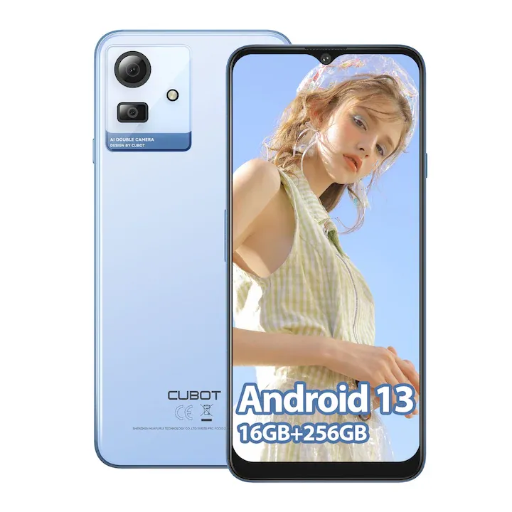 CUBOT Note 50, Dual SIM, 16GB RAM, 256GB/1TB ROM, 4G, 50MP camera, Octa Cores, 5200mAh, NFC, GPS, Fingerprint, Ice Blue