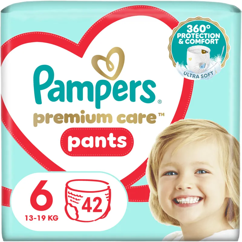 Scutece-Chilotel Pampers Premium Care Pants Mega box, Marimea 6, 13kg-19kg, 42 buc