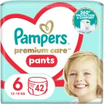 Scutece-Chilotel Pampers Premium Care Pants Mega box, Marimea 6, 13kg-19kg, 42 buc