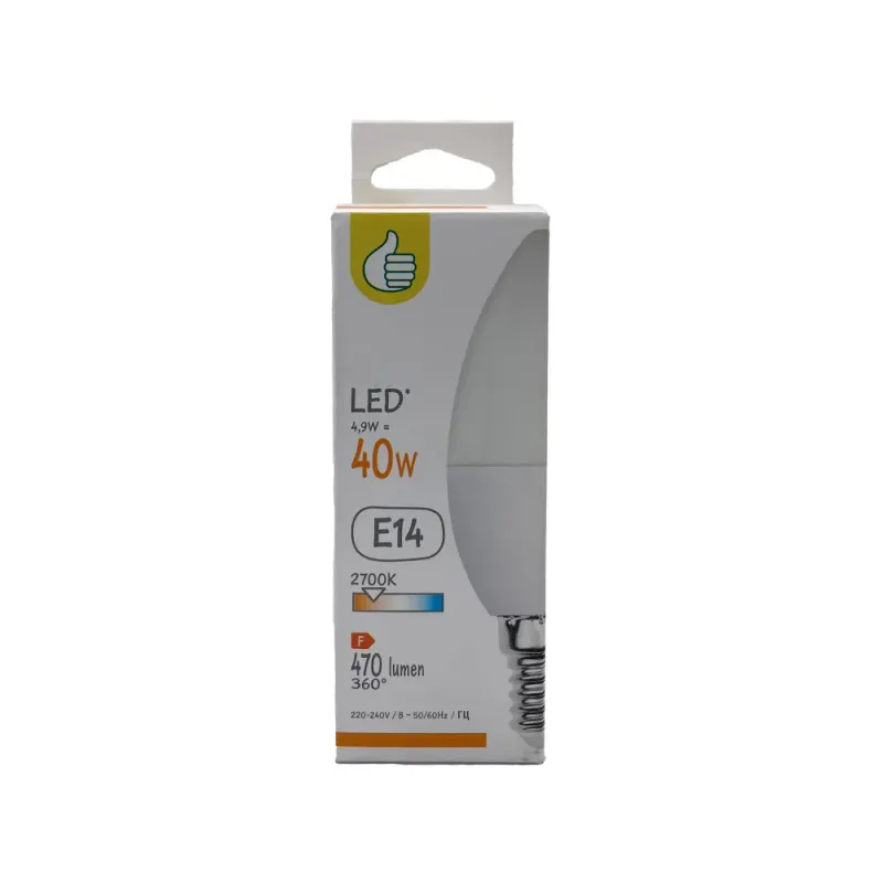 Bec LED Auchan, E14, 25 W, lumina calda