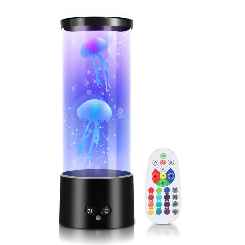 Lampa LED Meduza 17 Culori, Lampa Lava Acvariu Lampa Meduza Copii, Lampa Meduza cu 4 moduri de iluminare, alimentare USB/baterii