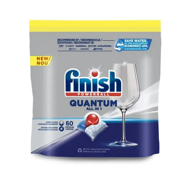 Detergent pentru masina de spalat vase Finish Quantum Max, 60 tablete