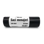 Saci menajeri pentru europubela rezistenti 120L, 10 Buc/Rola, Culoare Negru