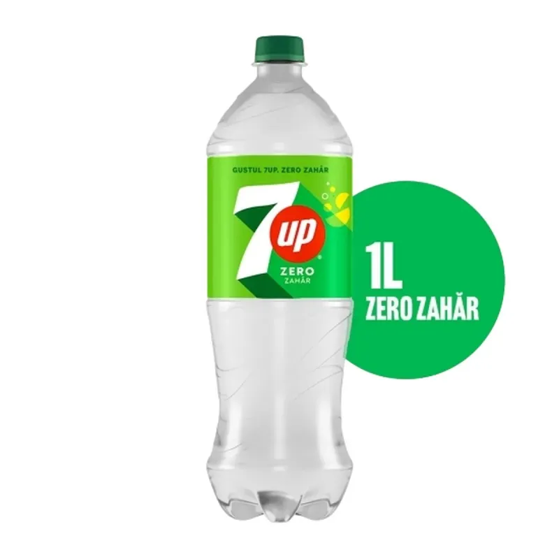 Bautura carbogazoasa cu gust de lamaie si lime 7 Up Zero Zahar, 1 l