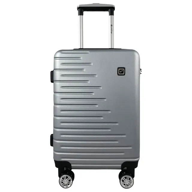 Troler Airport Equal cu 4 roti duble, 36 x 55 x 20 cm, marime S, culoare argintiu