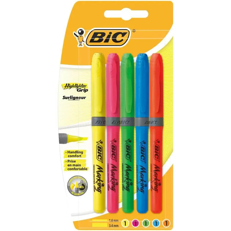 Evidentiator Bic, diverse culori, pachet de 4 bucati