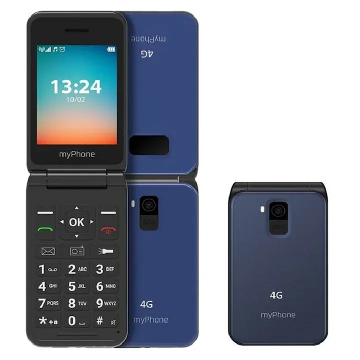 Telefon pliabil 4G Flip Flex cu meniu RO baterie 1000 mAh 6 zile fara incarcare lanterna bluetooth