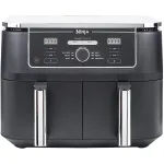 Friteuza cu aer cald Ninja Foodi DualZone AF400, 9.5l, 2470W, 6 functii de gatit, 2 placi cu invelis ceramic, functii Sync&Match, negru
