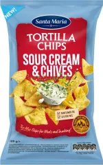 Tortilla chips cu smantana si chives Santa Maria, 185 g