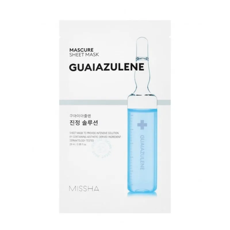 Masca faciala calmanta cu guaiazulene Missha Mascure, 27 ml