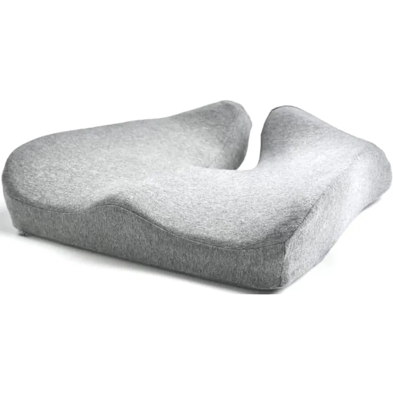 Perna ortopedica sezut NextWave®️, din spuma cu memorie, Coccis, pentru scaun de birou sau masina, husa detasabile, respirabila si antialunecare, protectie zona Lombara, Sciatica, Dureri de sold, Hemoroizi, Gri