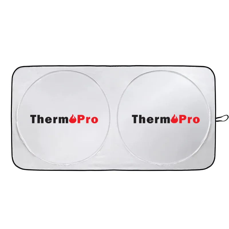 Parasolar auto ThermoPro® Sun Master, blocare 99.87% raze UVB si 99.08% raze UVA, SPF 100, pliabil, material 240T, saculet depozitare, argintiu