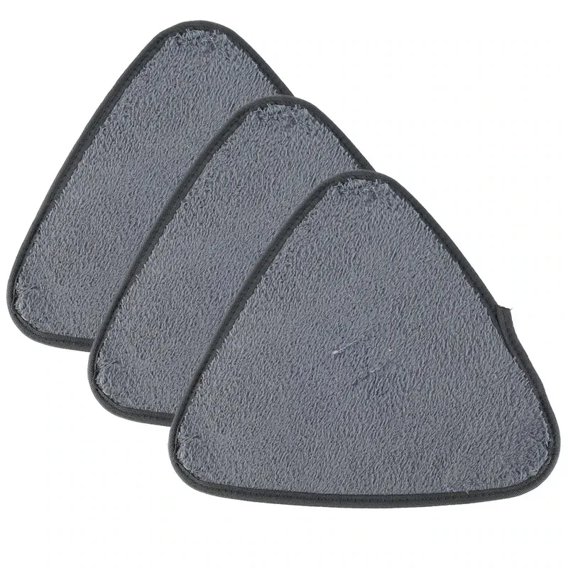 Set 3 rezerve pentru mop triunghiular NEXTLY, lavete din microfibra, reutilizabile, absorbtie buna, utilizare umeda si uscata, 26x26x26cmm gri