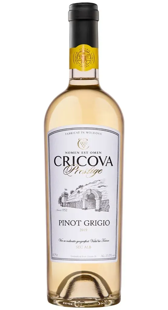 Vin alb sec Cricova Prestige, Pinot Grigio, alcool 12%, 0.75 l
