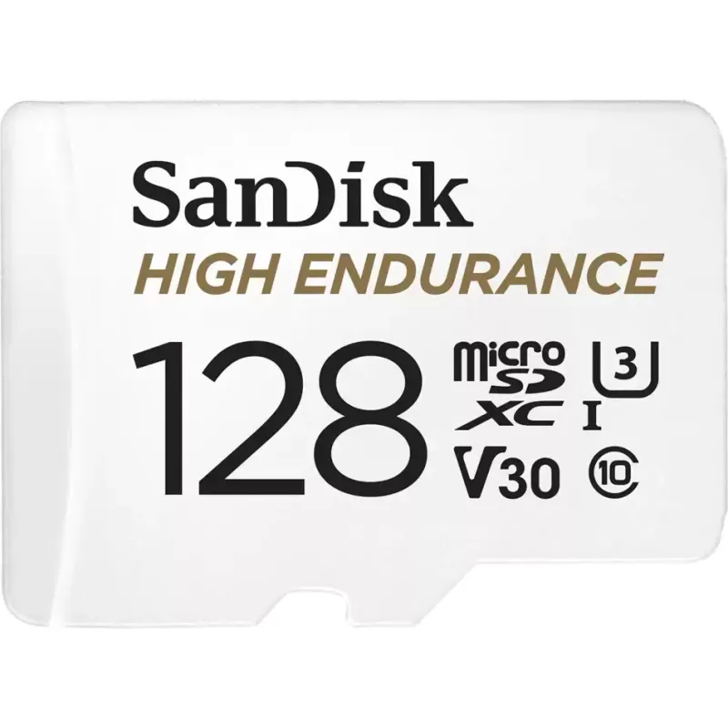 Card de memorie SanDisk micro SD High Endurance Video 128 GB, Class 10, V30, UHS-I U3 + adaptor