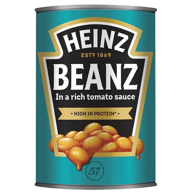 Fasole in sos tomat Heinz High In Protein, 415 g